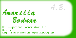 amarilla bodnar business card